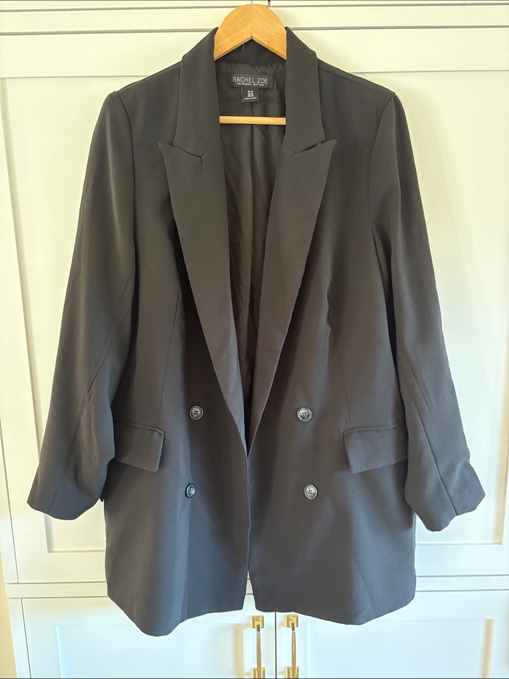 Rachel Zoe Black Double-Breasted Blazer Jacket Size 1X